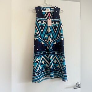 Julie Brown Nyc Geometric Abstract Shift Dress Size S